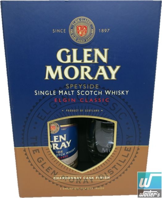 Glen Moray Chardonnay 70cl Set mit 2 Gläsern