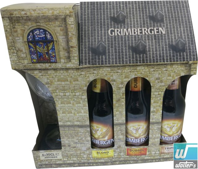 Grimbergen Bier Geschenkset 6x30cl + Glas