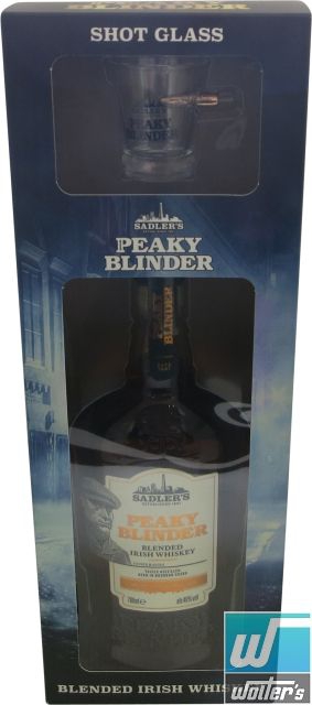 Peaky Blinder Irish Whiskey 70cl + Shot Glass