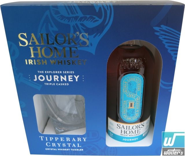 Sailor's Home Journey Irish Whiskey 70cl GP + Glas
