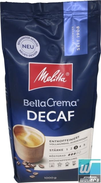Melitta Bella Crema Decaffeinato 1000g Bohnen