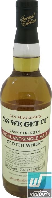 Ian MacLeod's 'As We Get It' Highland SM 70cl