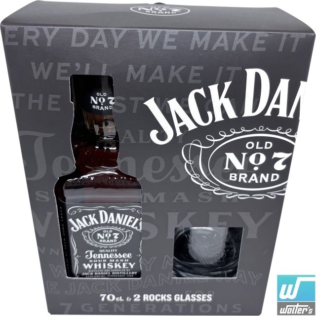 Jack Daniels Box 70cl + 2 Gläser