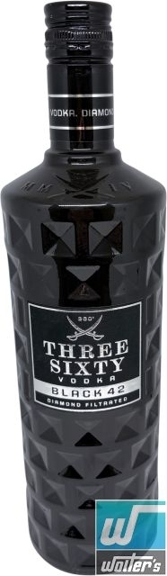 Three Sixty Vodka Black 42 100cl