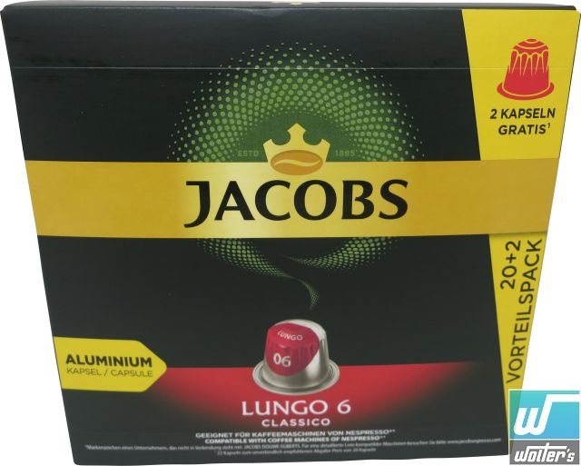Jacobs Kapseln Lungo Classico (6) 20 + 2