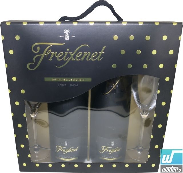 Freixenet Cordon Negro 2 x 75cl GP + 2 Gläser